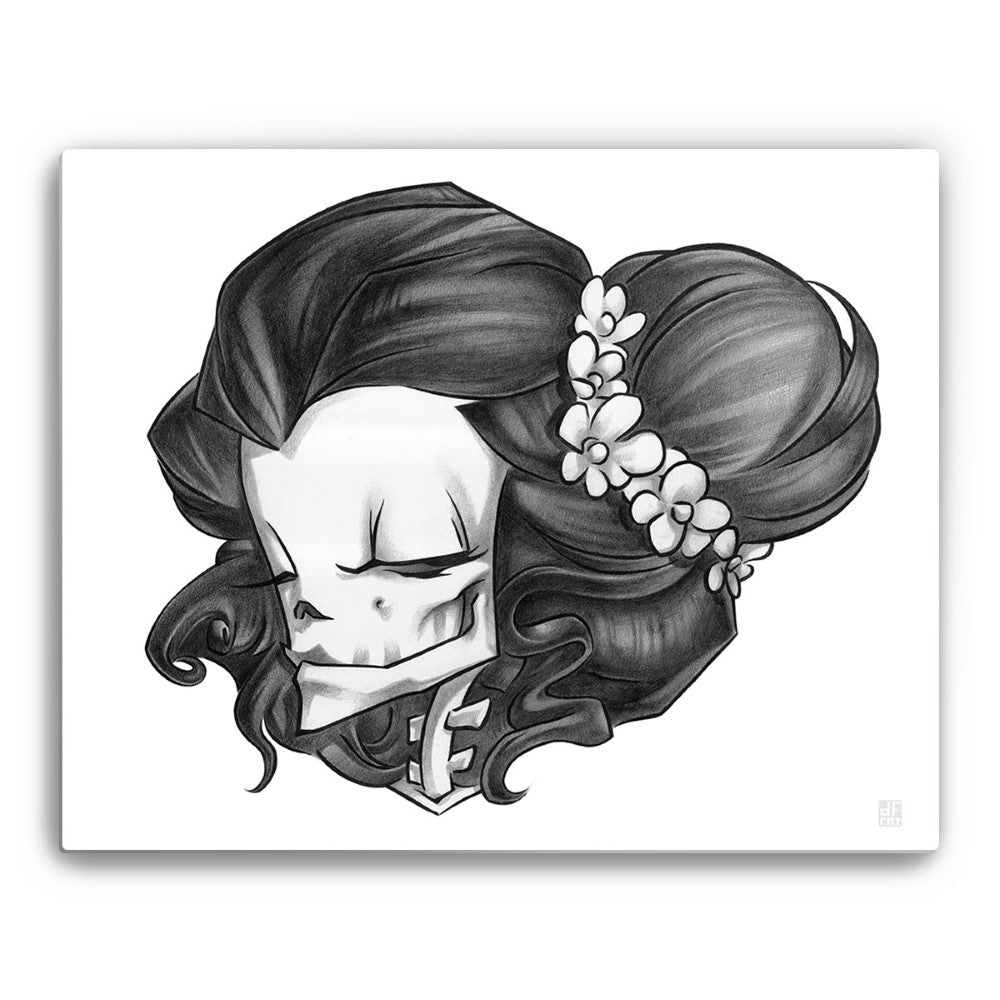 MADAME MUERTE | GRAPHITE | metal print