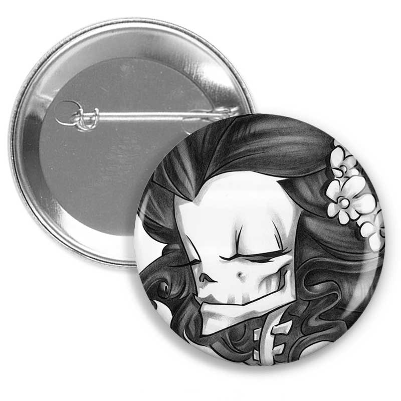 MADAME MUERTE BW | 1.5" button pin