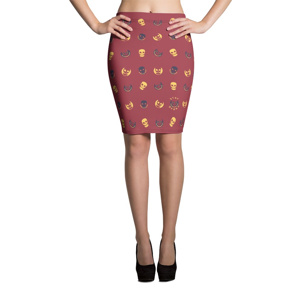 dfrnt HAPPY SKULL | pencil skirt