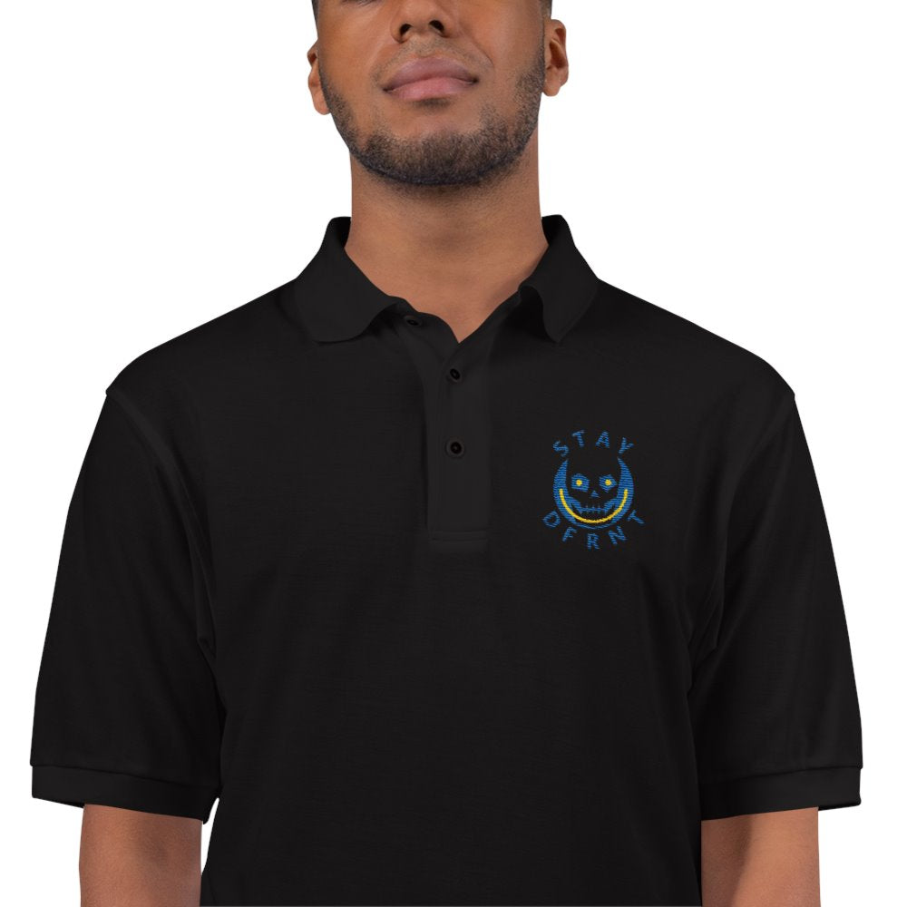 STAY DFRNT SKULL | black | embroidered polo