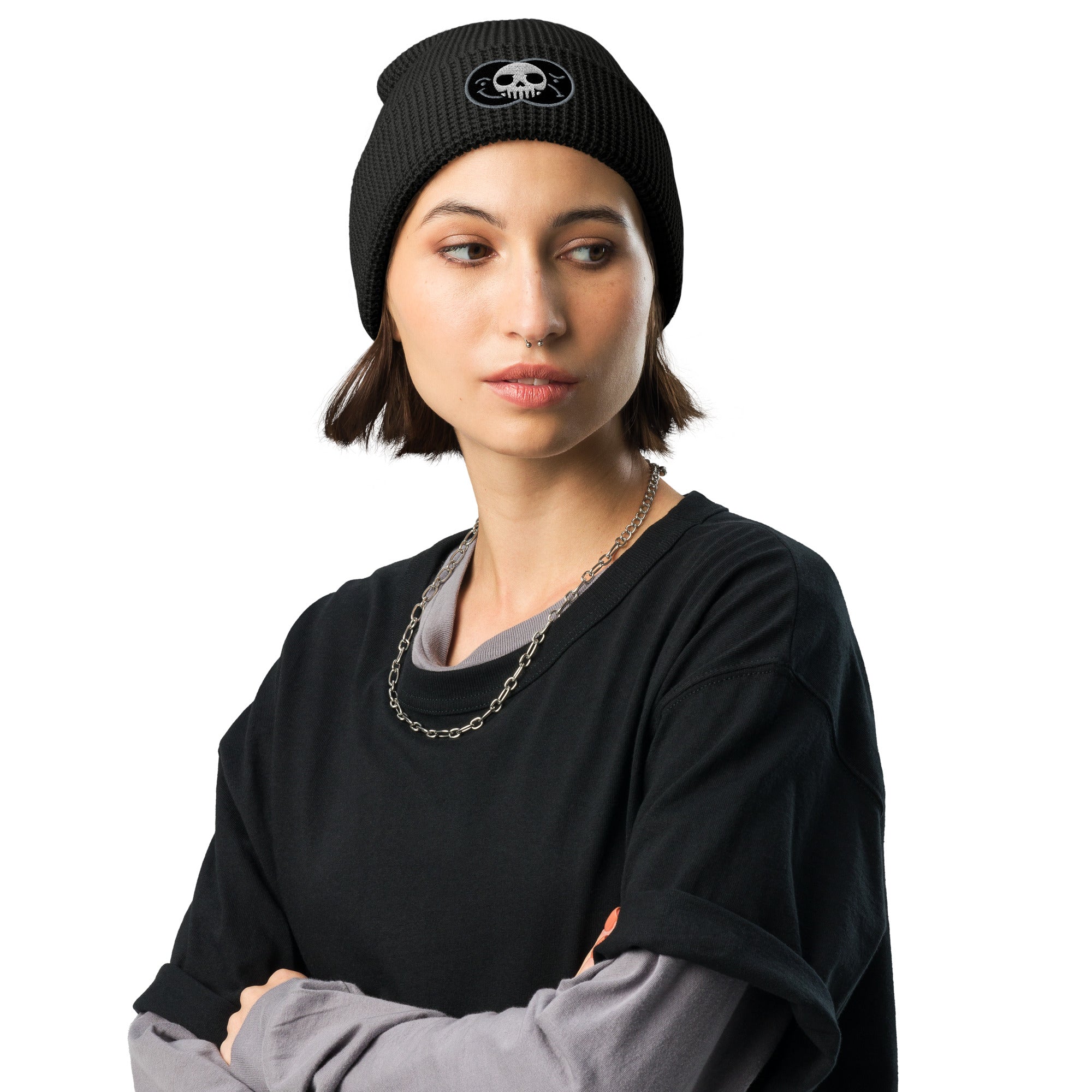 LIFE SKULL | waffle beanie